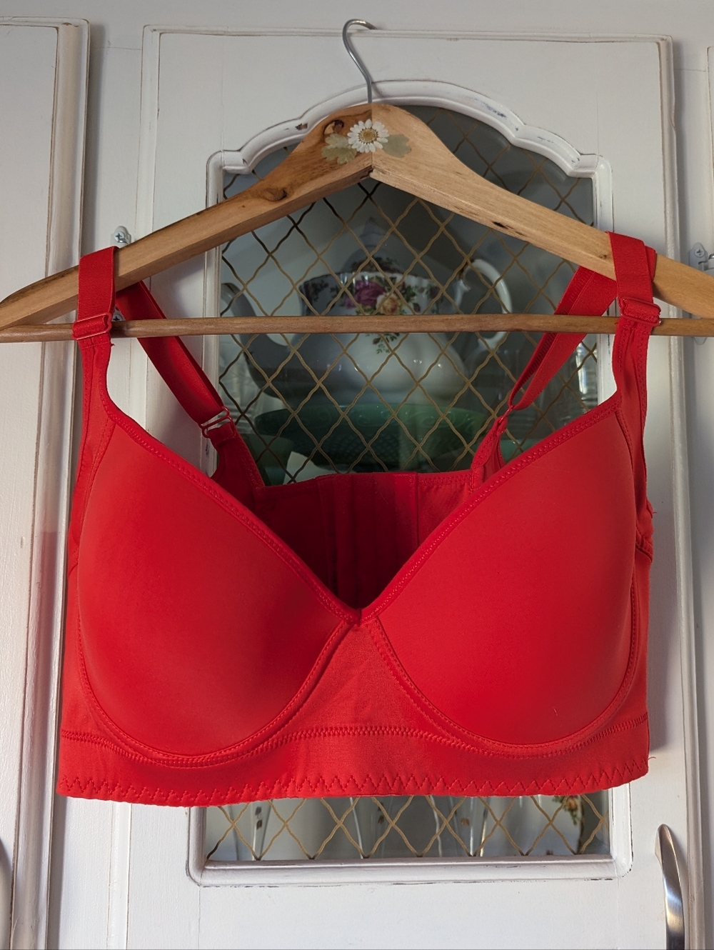 38E Shapedly Everyday Comfort Red T-Shirt Bra - Supportive Smooth Back